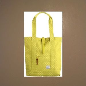 Herschel Market Tote in Green & White Polka Dot
